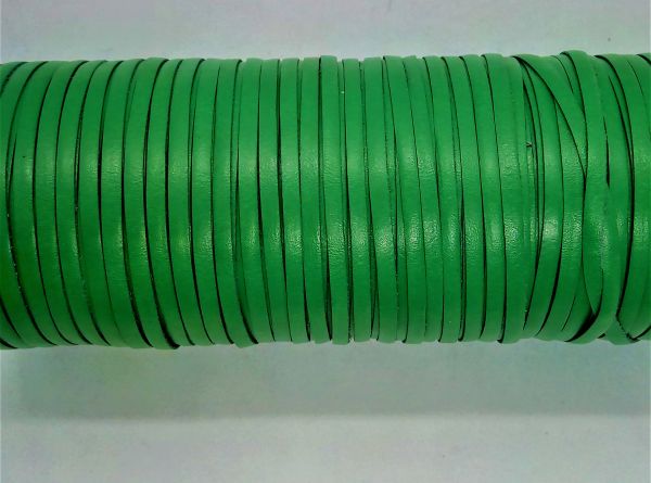 Lederband Meterware Rindsleder Grün 3,5mm breit